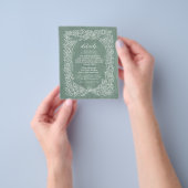 Hochzeitdetails - Sage Wildblume Bird Border Flyer (Gruppe)