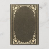 Hochzeitdetails Schwarzes Gold Vintages Elegantes  Begleitkarte (Rückseite)