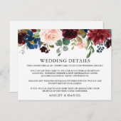 Hochzeitdetails Wasserfarben-Beipackkarte Postkarte (Vorne/Hinten)