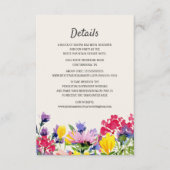 Hochzeitdetails Wasserfarben Wildblumen Boho Flora Begleitkarte (Vorderseite)