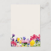 Hochzeitdetails Wasserfarben Wildblumen Boho Flora Begleitkarte (Rückseite)