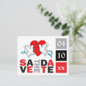 Hochzeitdoves Herz speichern Daten Vorlage (Stehend Vorderseite)
