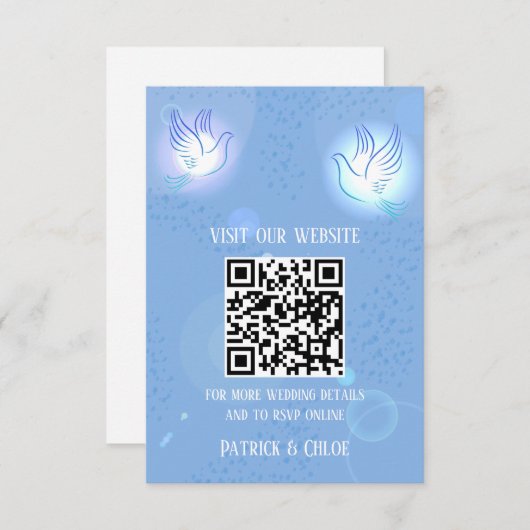 Hochzeiteinladung Dove Blue Lighting Begleitkarte (Vorne/Hinten)