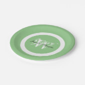 Hochzeitelegante Monogram Name Chic Pastel Green Pappteller (Schrägansicht)