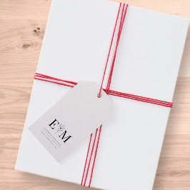 Hochzeitelegantes, modernes Monogramm-Blatt Geschenkanhänger