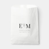 Hochzeitelegantes, modernes Monogramm-Blatt Geschenktütchen (Vorderseite)
