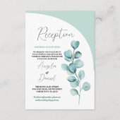Hochzeitempfang Eukalyptus-Blätter Minze Grün Begleitkarte (Vorderseite)
