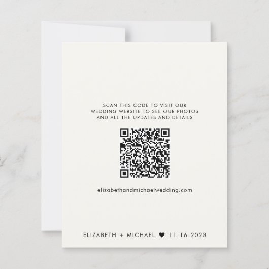 Hochzeitempfang Save the Date QR-Code (Rückseite)