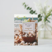 Hochzeiten am Meer am Strand Ankündigungspostkarte (Stehend Vorderseite)