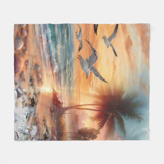 Hochzeiten am Meer am Strand Fleecedecke (Vorderseite (Horizontal))