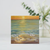 Hochzeiten am Strand Einladung (Stehend Vorderseite)