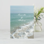 Hochzeiten am Strand oder Hochzeit in Urlaubsort Einladung (Stehend Vorderseite)