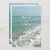 Hochzeiten am Strand oder Hochzeit in Urlaubsort Einladung (Vorne/Hinten)