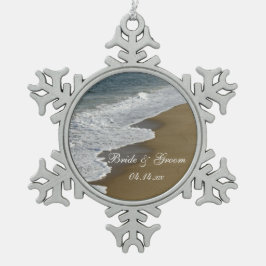Hochzeiten am Strand und am Meer Schneeflocken Zinn-Ornament