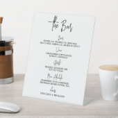 Hochzeiten Bar Drink Menü Personalisierte Kalligra Sockelschild (In SItu)