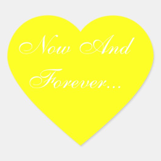 Hochzeiten einladen Gelb Herz-Aufkleber (Vorderseite)