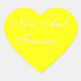 Hochzeiten einladen Gelb Herz-Aufkleber