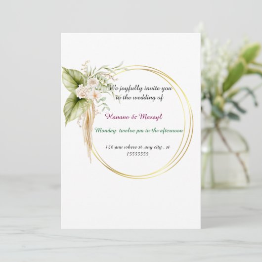 Hochzeiten Einladung (Stehend Vorderseite)