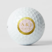 Hochzeiten Erinnerungen Rosa und Gold Titleist Pro Golfball (Vorderseite)