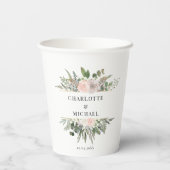 Hochzeiten Eukalyptus-Blume Pappbecher (Rückseite)