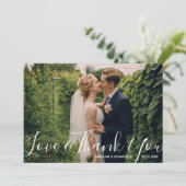 Hochzeiten Foto Liebe & DankeYou Wasserfarbe Blume Dankeskarte (Stehend Vorderseite)