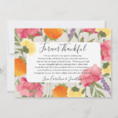 Hochzeiten Foto Liebe & DankeYou Wasserfarbe Blume Dankeskarte (Rückseite)