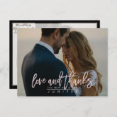 Hochzeiten Fotos Blush Liebe und Dank Ankündigungspostkarte (Vorne/Hinten)
