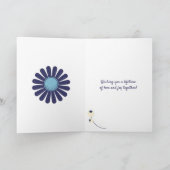 Hochzeiten Glückwunsch Custom Message Blue Blume Karte (Innenseite)