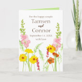 Hochzeiten Glückwunsch Wildblumen Personalisiert Karte (Vorderseite)