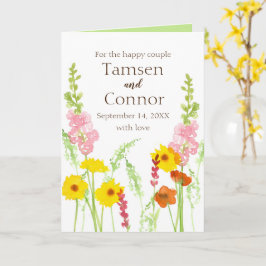 Hochzeiten Glückwunsch Wildblumen Personalisiert Karte