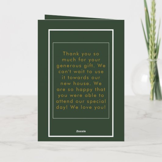 Hochzeiten Grün Personalisiert Dankeschön Karten (Rückseite)