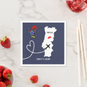 Hochzeiten im Ausland - Portugal Personalisiert Serviette (Beispiel)