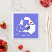 Hochzeiten im Ausland Santorini Personalisiert Serviette (Beispiel)