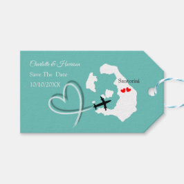 Hochzeiten im Ausland Santorini Save the Date Geschenkanhänger