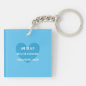 Hochzeiten im Ausland Zielort Korfu Save the Date Schlüsselanhänger (Rückseite)