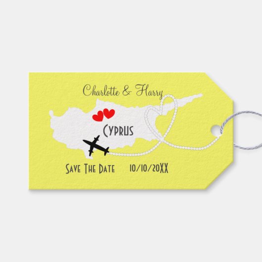 Hochzeiten im Ausland - Zypern Save the Date Geschenkanhänger (Vorderseite (Horizontal))