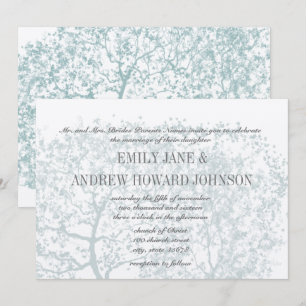 Hochzeiten in Grau und Aqua Tree Personalisiert ei Einladung