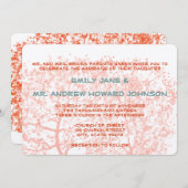 Hochzeiten in Orange und Aqua Tree Personalisiert Einladung (Vorne/Hinten)