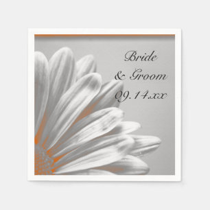 Hochzeiten in Orange und Gray Floral Serviette