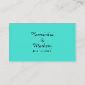 Hochzeiten in Türkis und Oval Platzkarte (Rückseite)