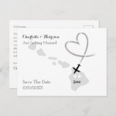 Hochzeiten in Urlaubsort Hawaii Save the Date Ankündigungspostkarte (Vorne/Hinten)