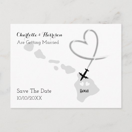Hochzeiten in Urlaubsort Hawaii Save the Date Ankündigungspostkarte (Vorderseite)
