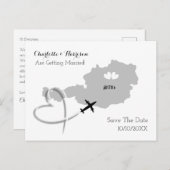 Hochzeiten in Urlaubsort - Österreich Save the Dat Ankündigungspostkarte (Vorne/Hinten)