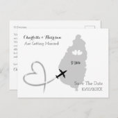 Hochzeiten in Urlaubsort St Lucia Save the Date Ankündigungspostkarte (Vorne/Hinten)