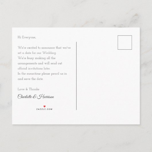 Hochzeiten in Urlaubsort St Lucia Save the Date Ankündigungspostkarte (Rückseite)