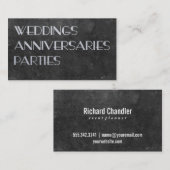 Hochzeiten, Jahrestage, Partys | Silber / Schiefer Visitenkarte (Vorne/Hinten)