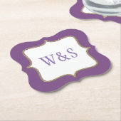 Hochzeiten Lila Mit Monogramm Untersetzer (angewinkelt)