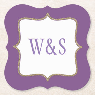 Hochzeiten Lila Mit Monogramm Untersetzer