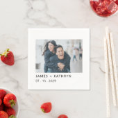 Hochzeiten Minimal Foto Einfach Elegant Modernes Serviette (Beispiel)