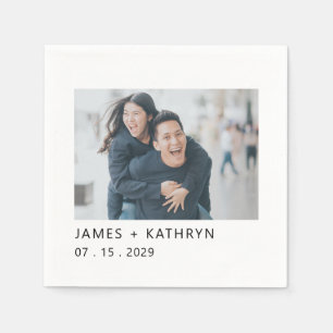 Hochzeiten Minimal Foto Einfach Elegant Modernes Serviette